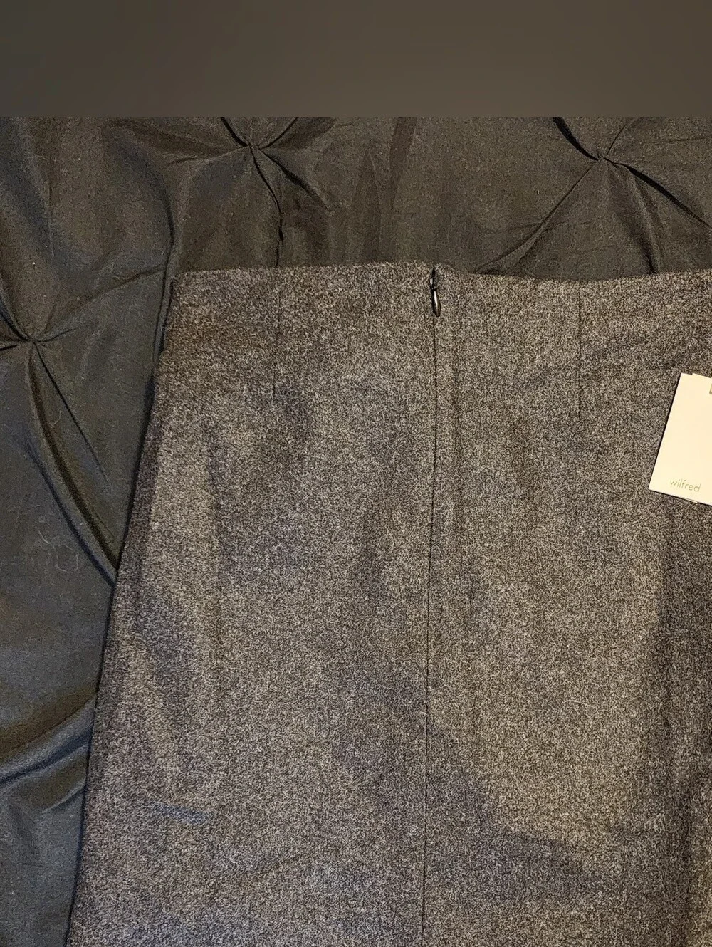 NEW Wilfred Doreen Wrap Skirt Size 8 Charcoal Wool Cashmere Tie Front NWT